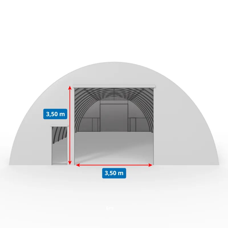 Zakřivená stanová hala 9,15x12m PVC 750g/m2