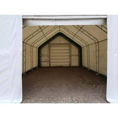 Stanová hala se sedlovou střechou 6,1x12,2 m PVC 900 g/m²