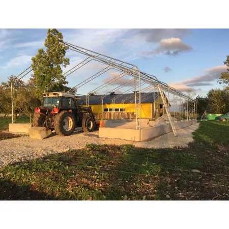 Stanová hala se sedlovou střechou 10x12,2 m PVC 900 g/m²