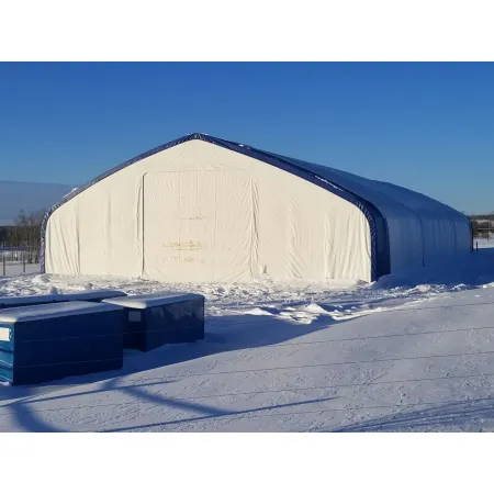 Stanová hala se šikmou střechou 15,25x61m PVC 750g/m2