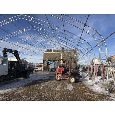 Stanová hala se šikmou střechou 15,25x61m PVC 750g/m2