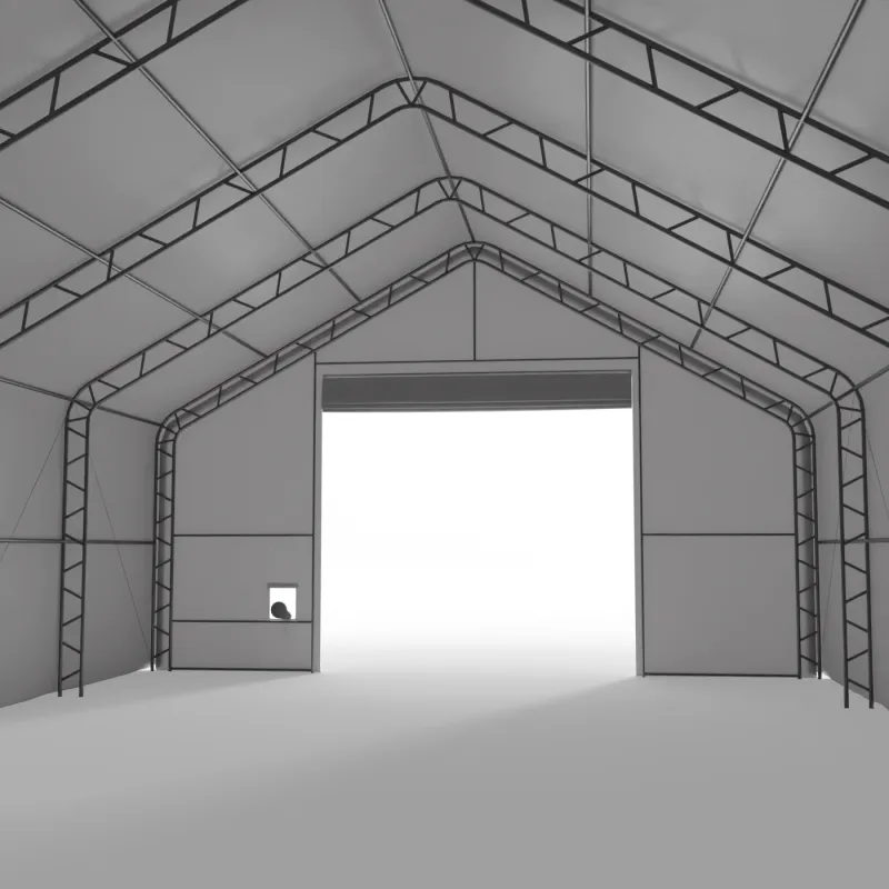 Stanová hala se šikmou střechou 15,25x61m PVC 750g/m2