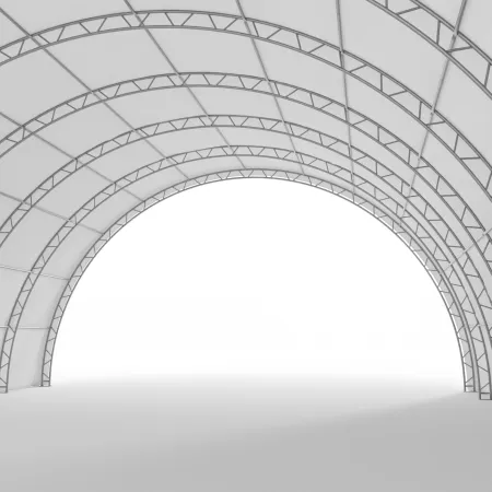 Oblouková plachtová hala 15,25x36,6m PVC 750g/m²