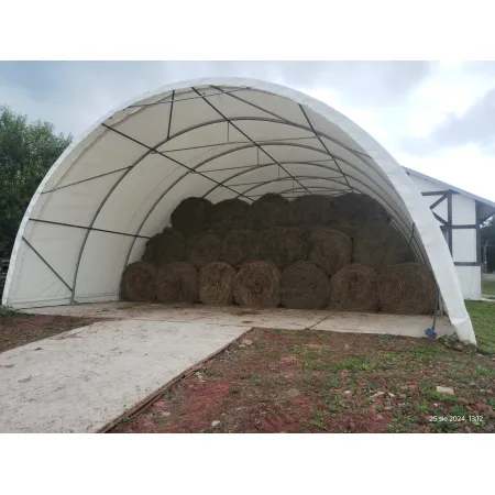 Zakřivená stanová hala 9,15x12m PVC 750g/m2