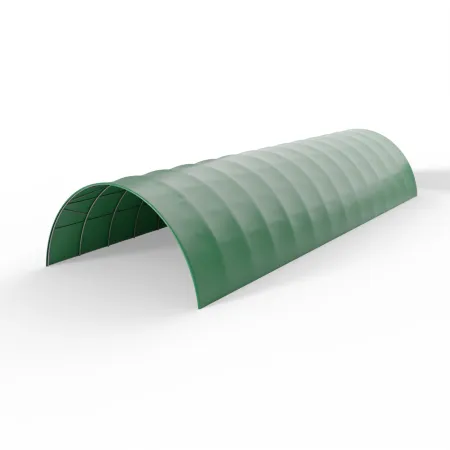 Oblouková plachtová hala 12,2x18m PVC 750g/m² v zelené verzi