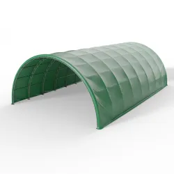 Oblouková plachtová hala 15,25x36,6m PVC 750g/m² v zelené verzi