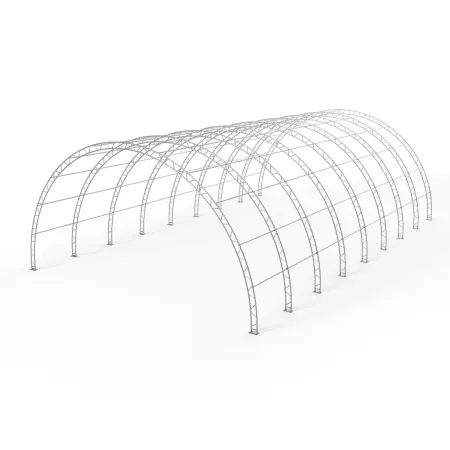 Oblouková plachtová hala 15,25x36,6m PVC 750g/m² v zelené verzi