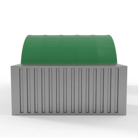 Střecha kontejneru v zelené barvě 6x6m z PVC 900g/m2