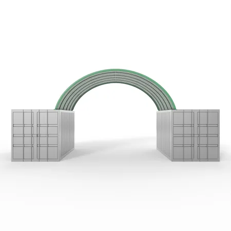 Střecha kontejneru v zelené barvě 6x6m z PVC 900g/m2