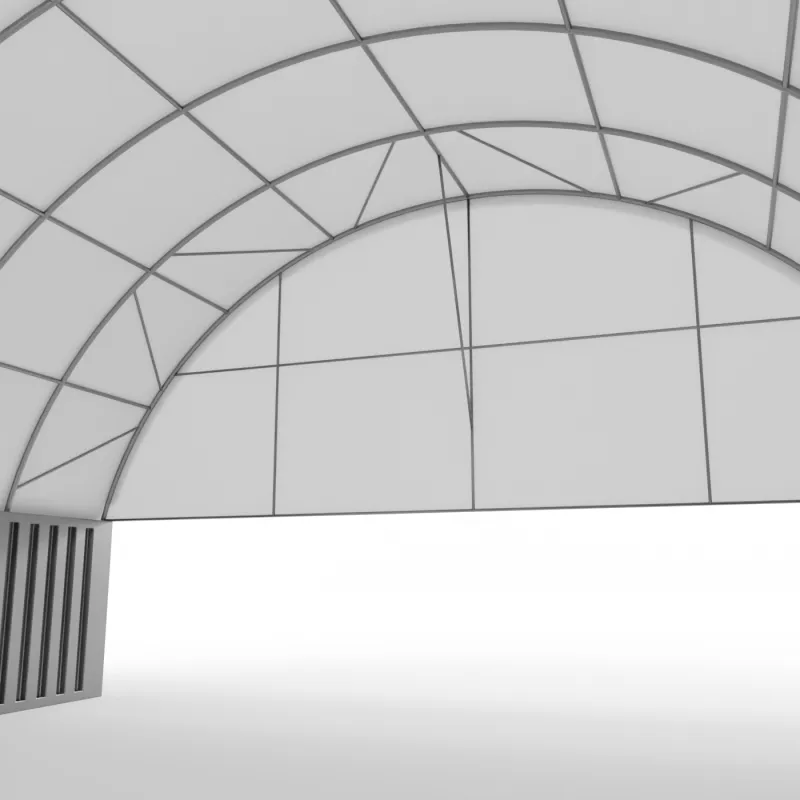 Štítová clona s rámem pro zastřešení 12m PVC 750g/m²