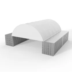 Štítová clona s rámem pro zastřešení 8m PVC 750g/m²