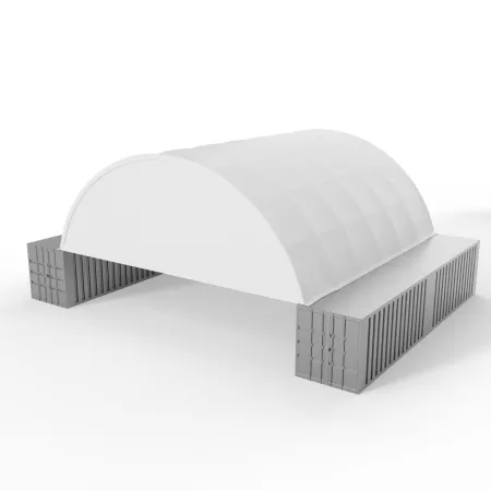 Štítová clona s rámem pro zesíleného zastřešení 12m PVC 750g/m²