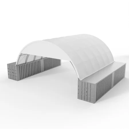 Štítová clona s rámem pro zesíleného zastřešení 12m PVC 750g/m²