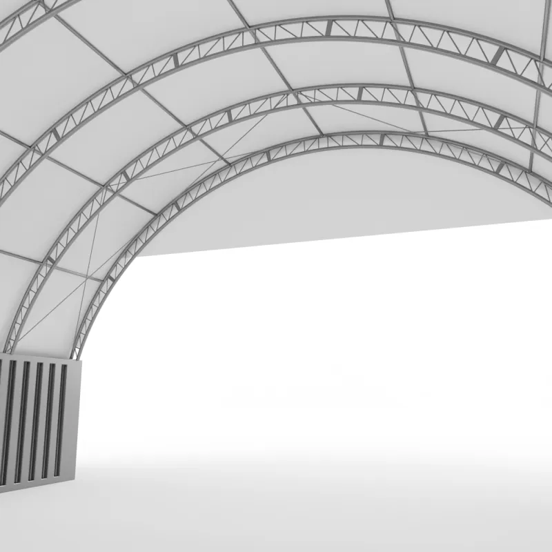 Štítová clona s rámem pro zesíleného zastřešení 12m PVC 750g/m²