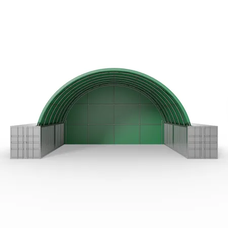 Zadní stěna pro kontejnerové zastřešení v zeleném provedení 6 m PVC 900 g/m²