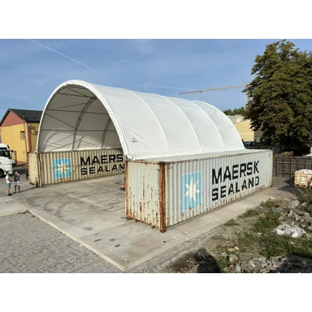 Zesílená střecha kontejneru 12x12m PVC 750g/m2