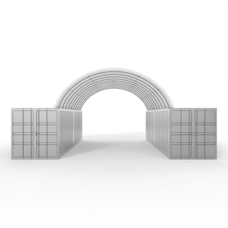 Kontejnerové zastřešení 6x12 m PVC 900 g/m²