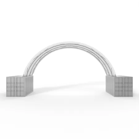 Kontejnerové zastřešení 10x6 m PVC 900 g/m²