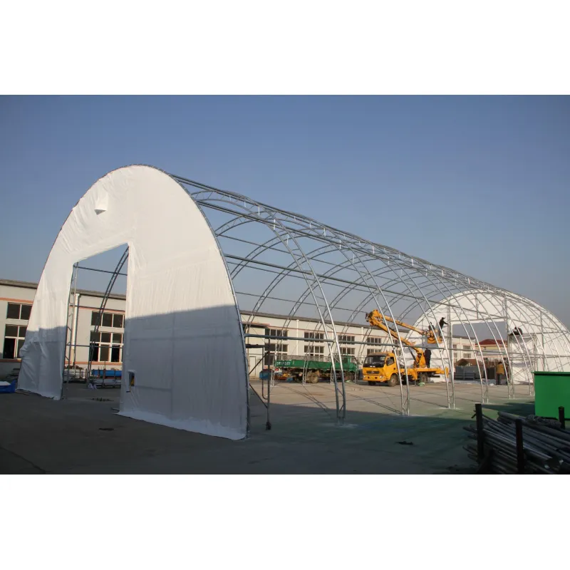 Zakřivená stanová hala 15,25x36,6m PVC 750g/m2