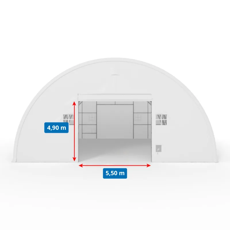 Zakřivená stanová hala 15,25x36,6m PVC 750g/m2