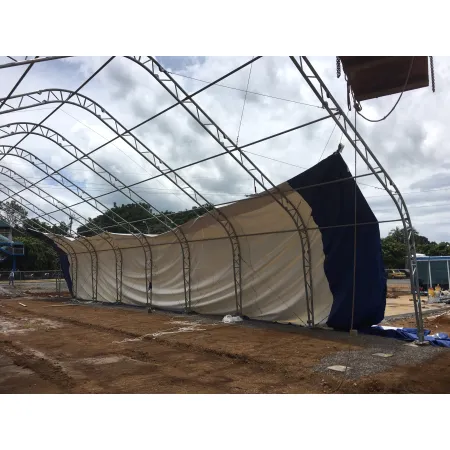 Stanová hala se sedlovou střechou 12,2x18,3 m PVC 900 g/m²