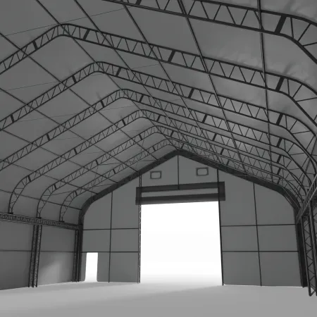 Stanová hala XL se sedlovou střechou 15,25x24,4m PVC 750g/m2