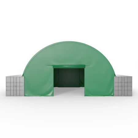 Přední stěna pro kontejnerové zastřešení v zeleném provedení 6 m PVC 750 g/m²