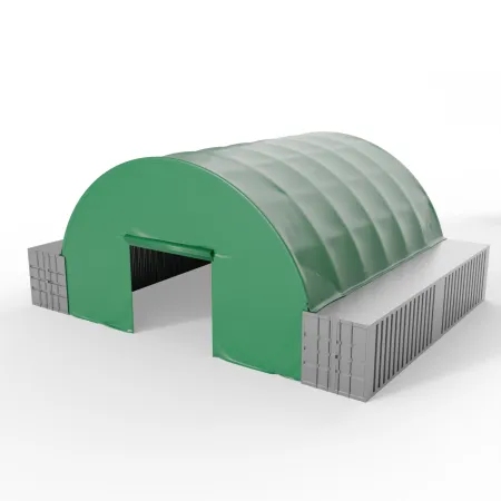 Přední stěna pro kontejnerové zastřešení v zeleném provedení 6 m PVC 900 g/m²