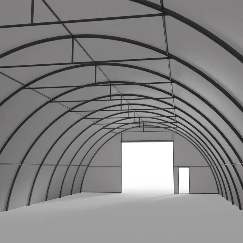 Zakřivená stanová hala 9,15x20m PVC 750g/m2