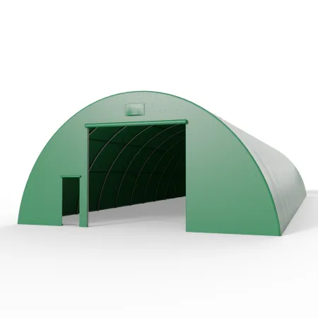 Oboustranná stěna pro obloukovou halu 12 m v zeleném provedení PVC 900 g/m²