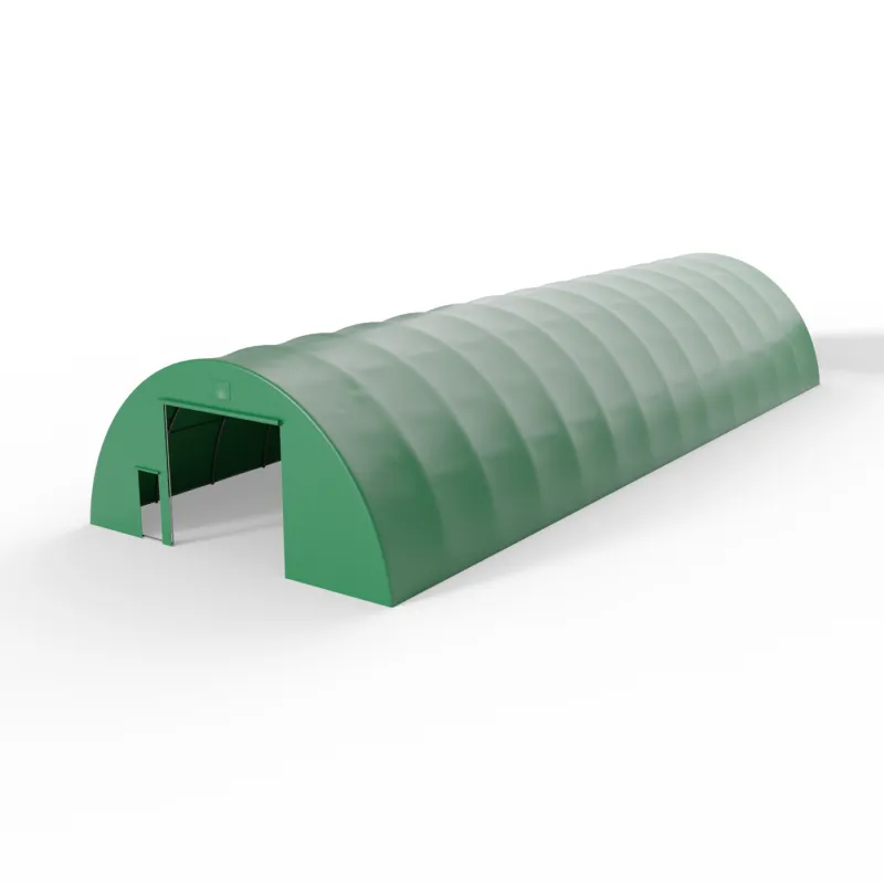 Oboustranná stěna pro obloukovou halu 12 m v zeleném provedení PVC 750 g/m²