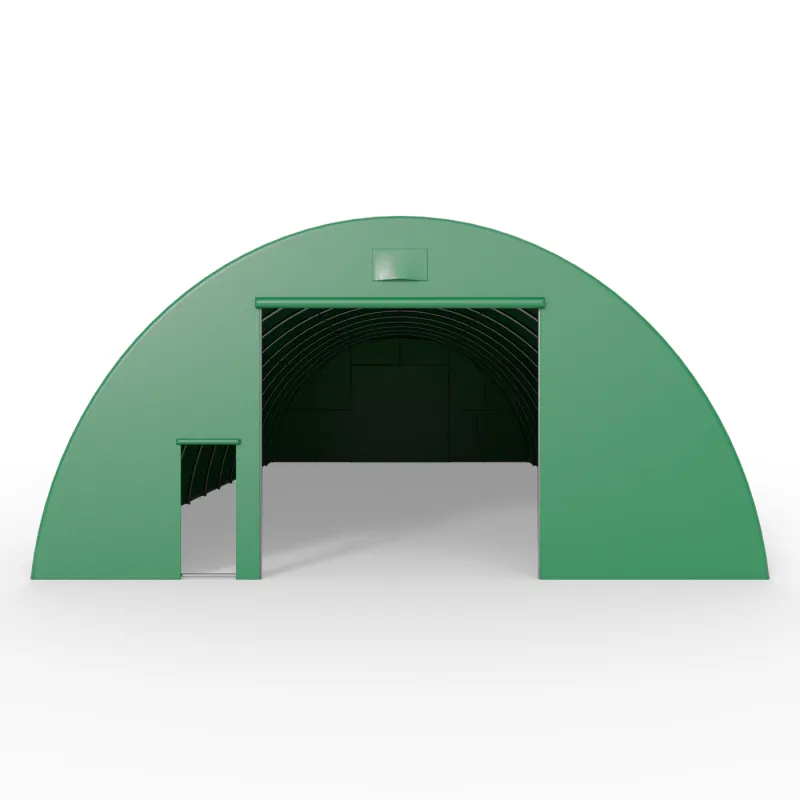 Oboustranná stěna pro obloukovou halu 12 m v zeleném provedení PVC 750 g/m²