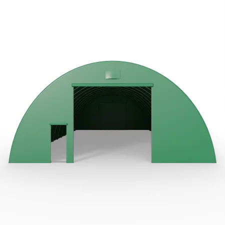 Oboustranná stěna pro obloukovou halu 12 m v zeleném provedení PVC 750 g/m²