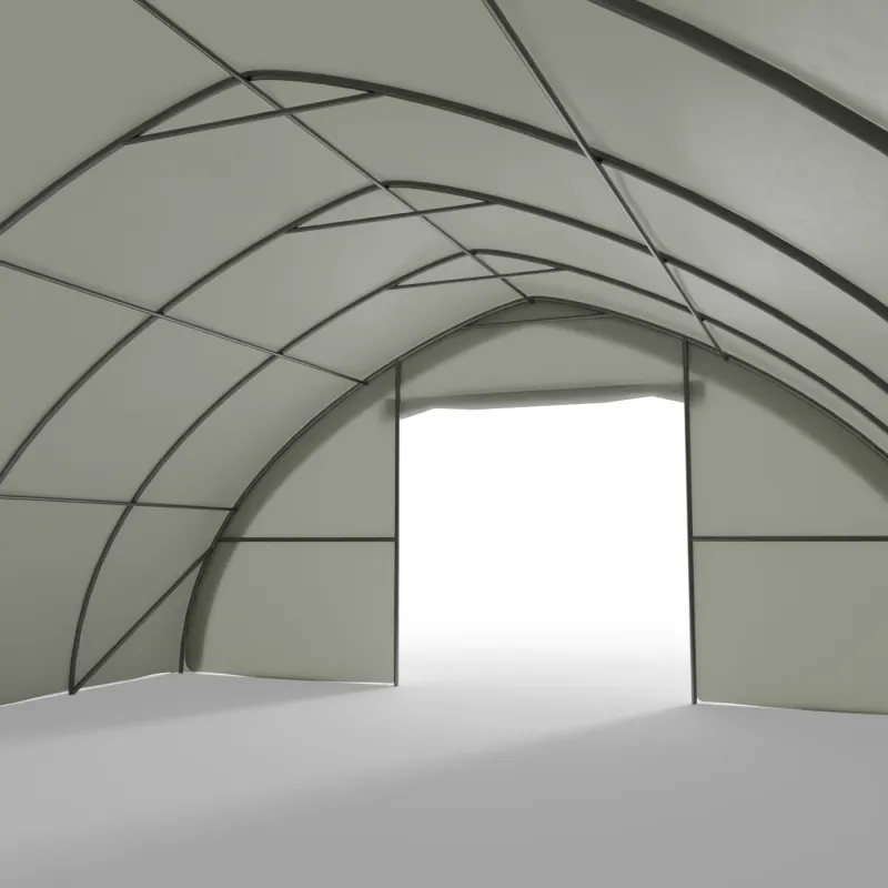 Zakřivená stanová hala 9,76x26m PVC 900g/m2