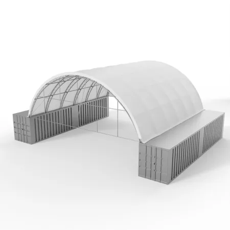 Štítový kryt s rámem pro zastřešení zesíleného 12 m PVC 900 g/m²