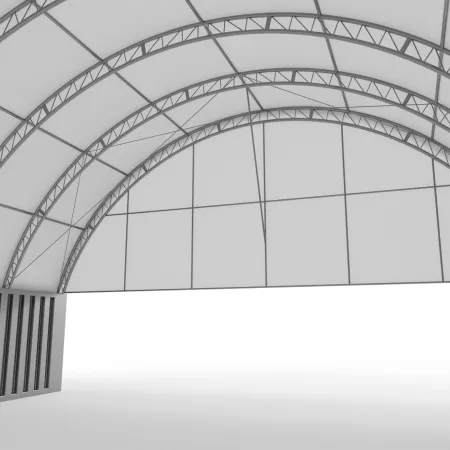 Štítový kryt s rámem pro zastřešení zesíleného 12 m PVC 750 g/m²