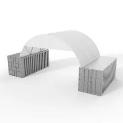 Štítový kryt pro zastřešení 6 m PVC 750 g/m²
