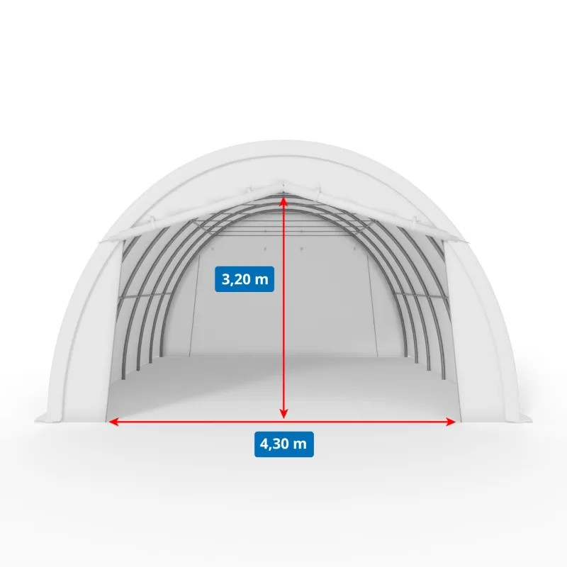 Zakřivená hala pro stany 6,1x18,3m PVC 900g/m²