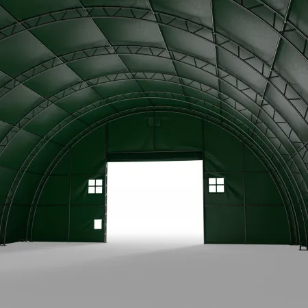 Zesílená oblouková stanová hala 15,25x30,5 m PVC 750g/m² zelená verze