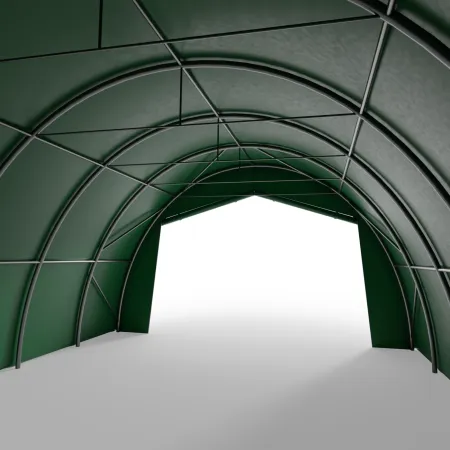 Zakřivená hala pro stany 6,1x12,8m PVC 900g/m² v zelené verzi