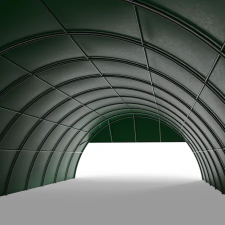 Horní kryt s rámem pro 12m tunelovou halu ze zeleného PVC 750 g/m².