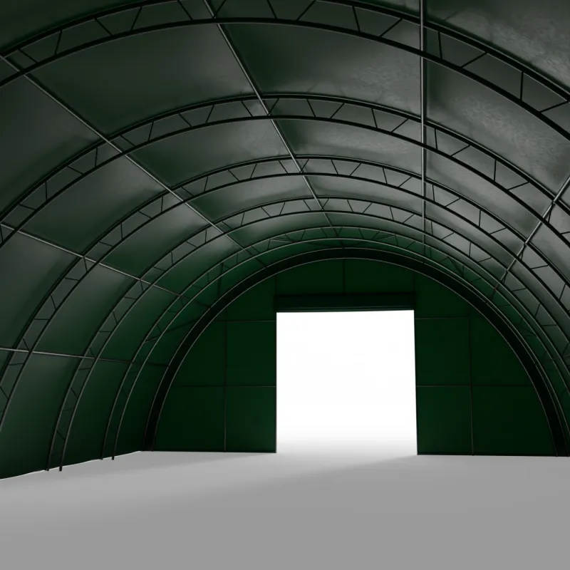 Plachtová hala zesílená 12,2x30 m PVC 750 g/m² v zeleném provedení