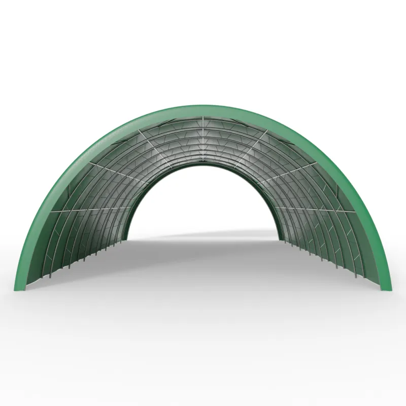 Zesílená oblouková stanová hala 12,2x30 m PVC 900 g/m² v zeleném provedení