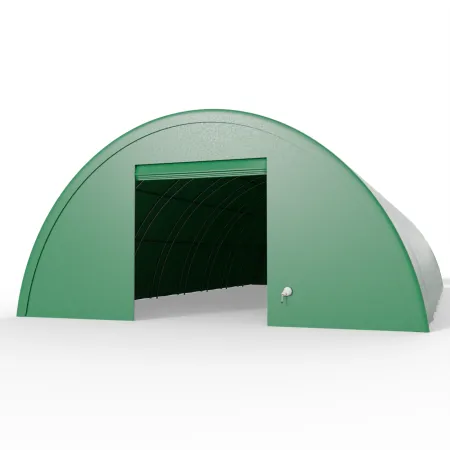 Oboustranná stěna pro zesílenou obloukovou halu 12 m PVC 750 g/m² v zeleném provedení