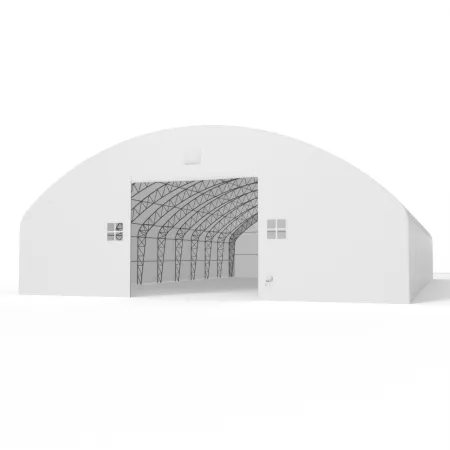 Plachtová hala se svislými bočními stěnami 18,3x30,5 m PVC 750 g/m²