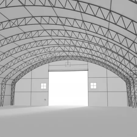 Plachtová hala se svislými bočními stěnami 18,3x36,6 m PVC 750 g/m²