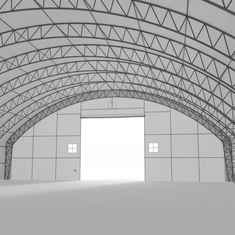 Plachtová hala se svislými bočními stěnami 21,5x45,75 m PVC 750 g/m²