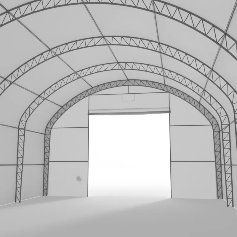 Plachtová hala se svislými bočními stěnami 9,15x12,2 m PVC 750 g/m²