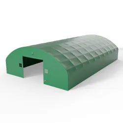 Plachtová hala se svislými bočními stěnami 18,3x30,5 m PVC 900 g/m² v zeleném provedení