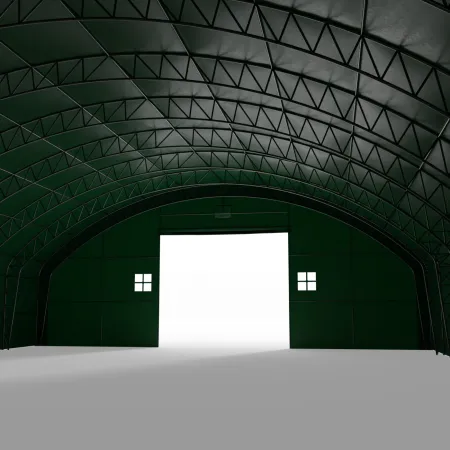 Plachtová hala se svislými bočními stěnami 21,5x30,05 m PVC 750 g/m² v zeleném provedení